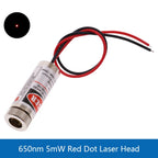 650nm 5mW 5V Red Point / Line / Cross Laser Diode Module Head Glass Lens Focusable Focus Adjustable Industrial Class