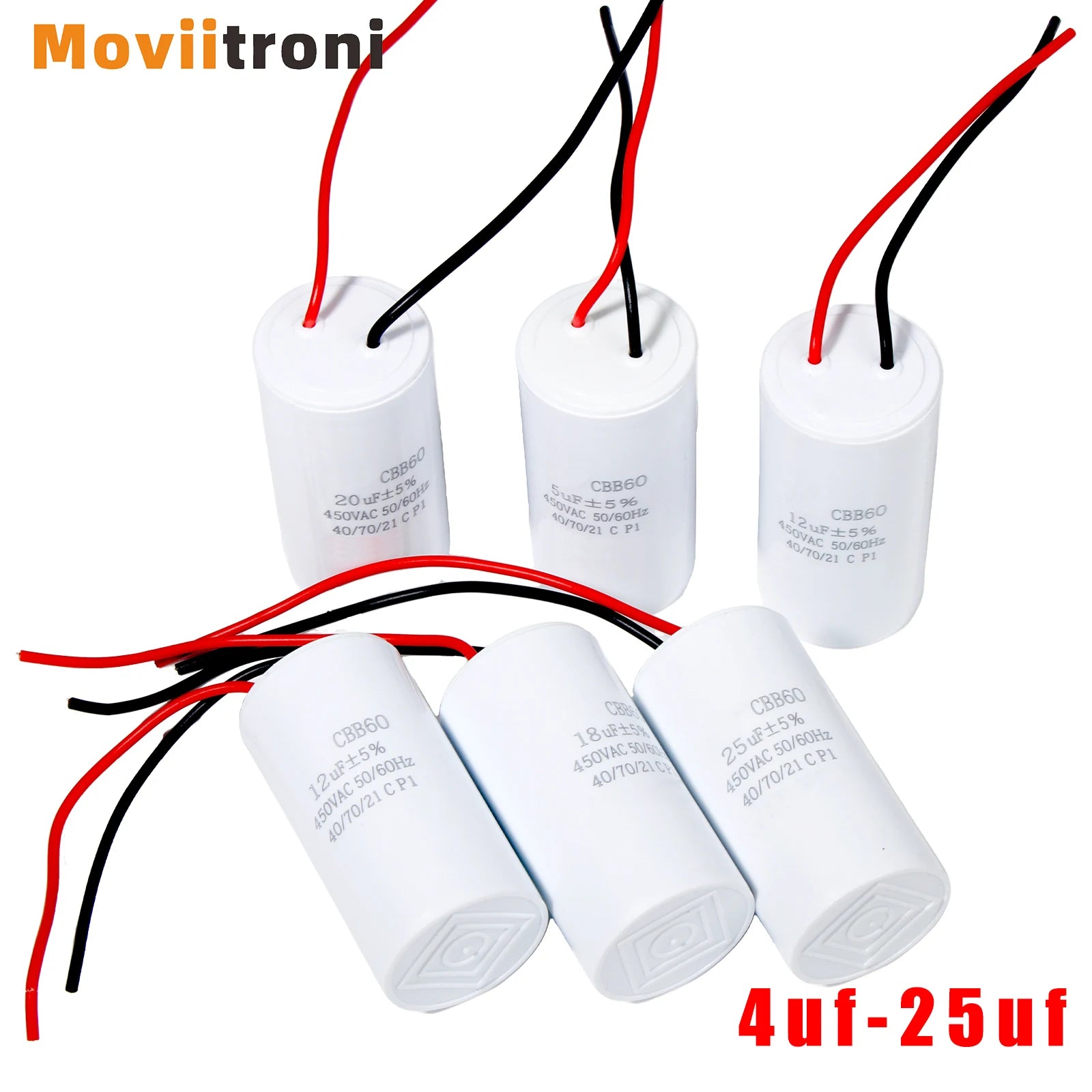 CBB60 Motor Run Starting Capacitors for Start Water Conditioner Compressor Air Pump Machine 4uf-25uf