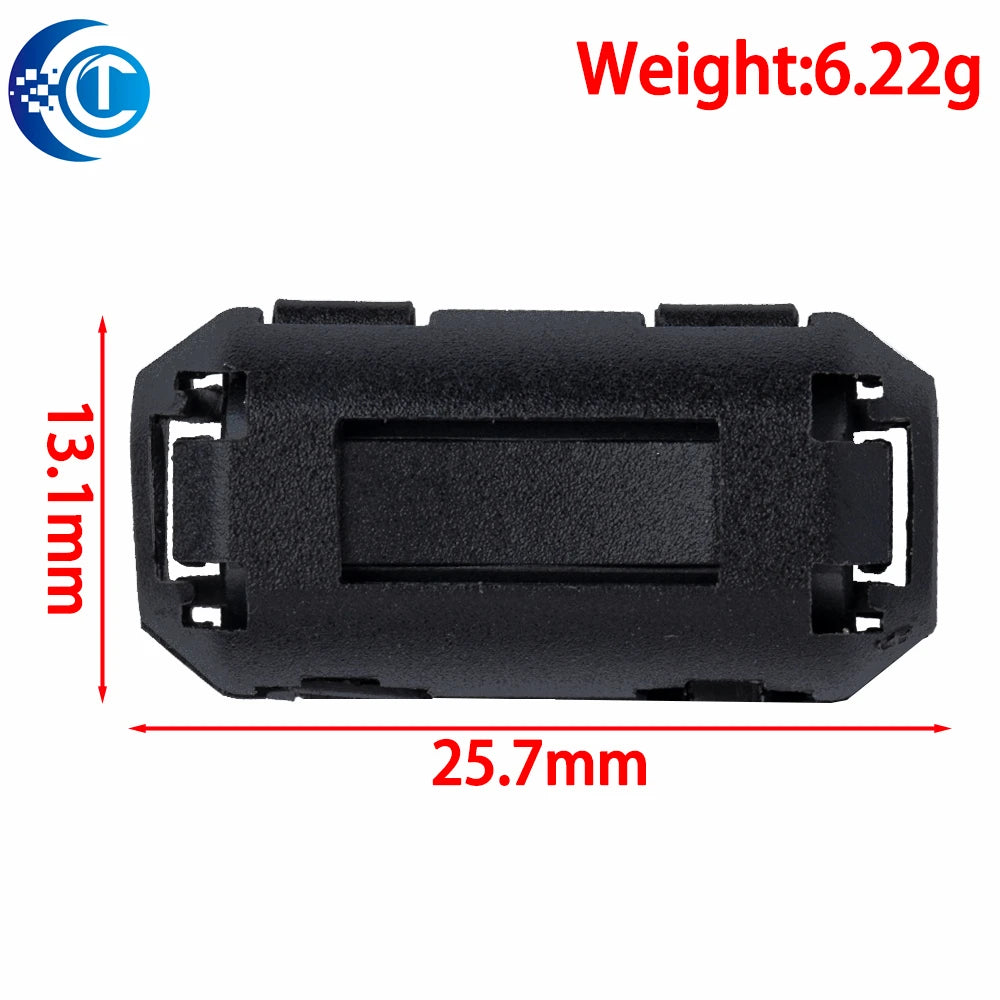 5mm Clip-On Ferrite Ring Core Noise Suppressor For EMI RFI Clip Cable Active Components Filters