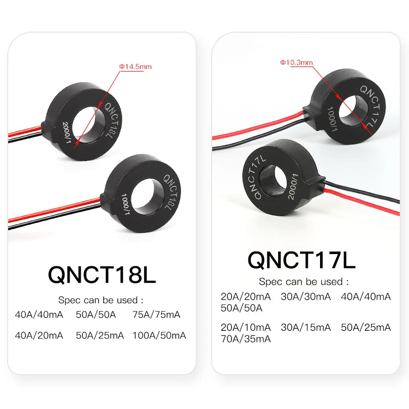 Current Transformer CT QNCT16L 10A 10mA 20A 20mA 30A 30mA 50A 50mA 2000:1 10A 5mA 20A 10mA 100A Micro Current Transducer Sensor