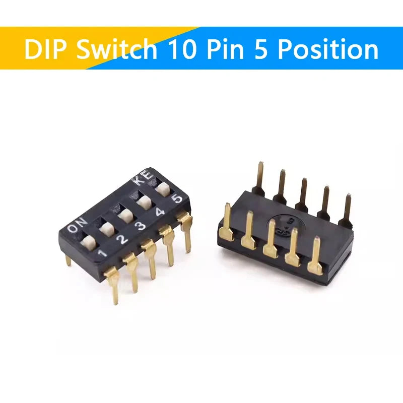 10pcs/lot Slide Type SMT SMD Dip Switch, 2.54mm Pitch 2 Row 4 Pin 2 Position / 8 pin 4 Position / 16 pin 8 Position