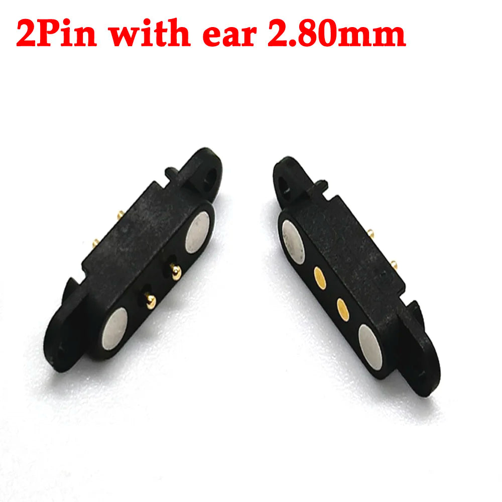 1sets 2A 2Pin DC Magnetic Pogo Pin Connector 2 Pin Pogopin Male Female Spring Loaded DC Power Socket Pitch 2.80mm
