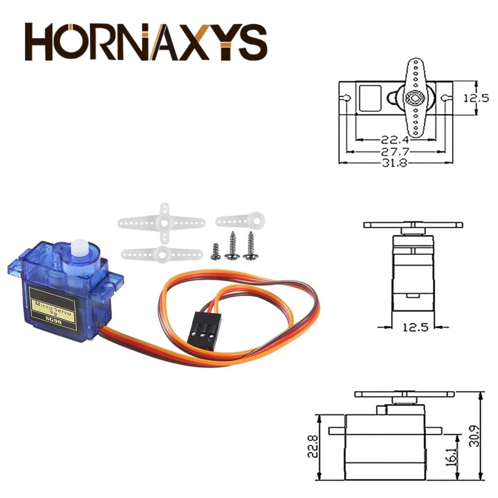 1-10PCS SG90 9G Micro Digital Servo Motor 180/360Degree Fixed-Wing Gear Servo Motor for Rc Helicopter Toy Airplane Aircraft