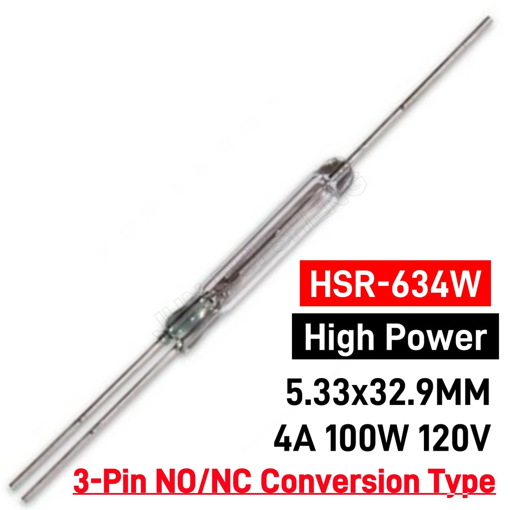 High Power SPDT Reed Switch 3 Pin 120V 127V 220V 230V 250V 400V 500V Voltage Normally Open/Closed NO/NC Magnetic Contact Sensor