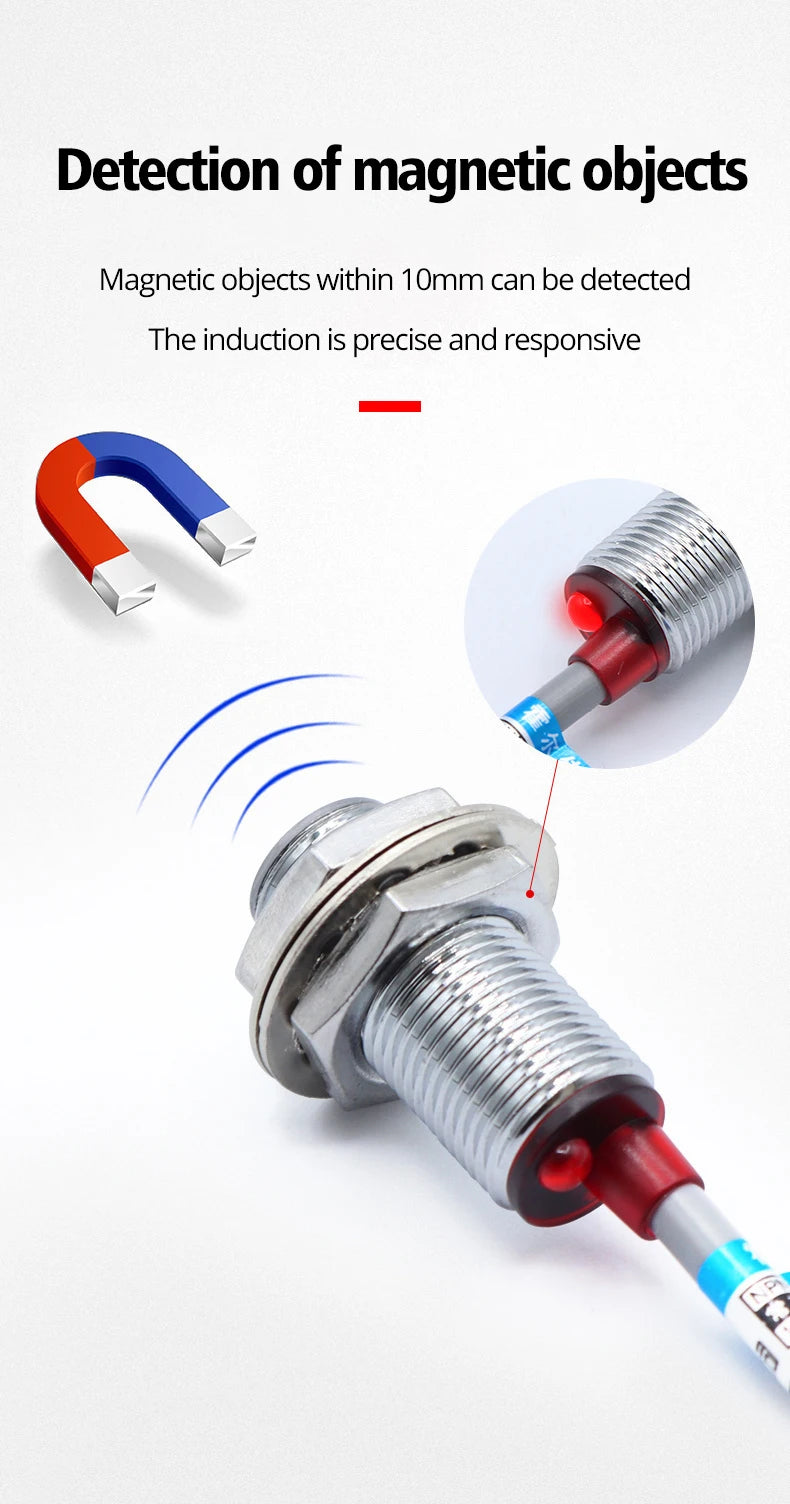 OMCH Hall Switch NJK-5002 Proximity Inductive Magnetic Pole Sensor M8/M12 Normally Open/Closed 24V Hall Effect Proximity Sensor