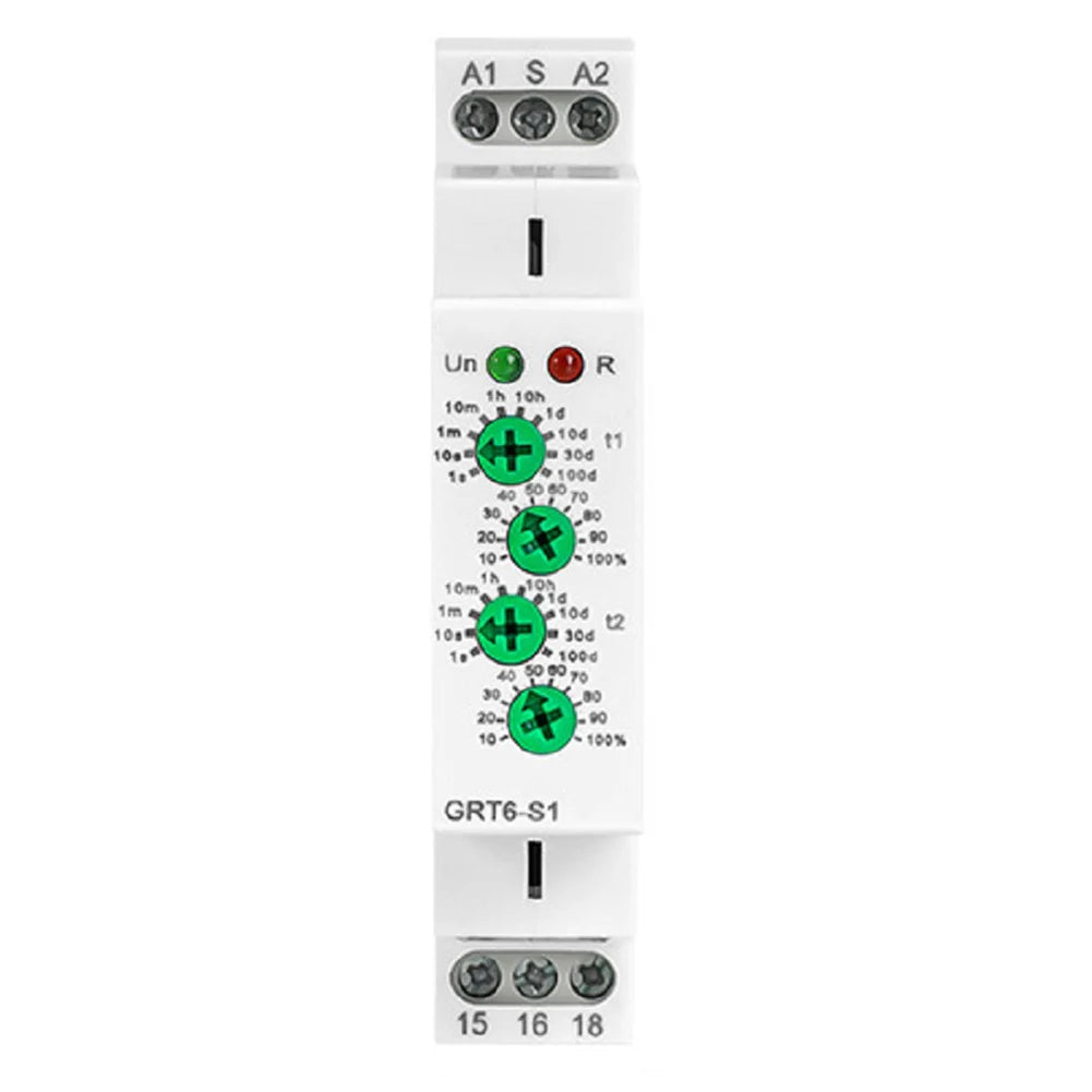 GRT6-S1 Cycle Time Delay Relay 1SPDT 10A Electronic Repeat Relay 0.1s To 100days Plastic Power Tool For Appliances/machinery