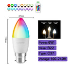 1-10PCS Smart RGBW LED Bulb Spotlight E27 E14 B22 GU10 6W 10W with Infrared Remote Control Suitable for Colorful Home Lighting