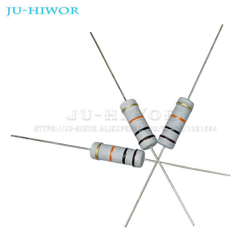 20pcs 3W 5% Metal Oxide Carbon Film Resistor 10 22 33 47 51 62 75 82 91 100 220 470 1K 10K 100K 2.2 4.7 22 47 100 220 470 R ohm