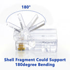 D-Sunty Rj45 Connector CAT5e CAT6 Pass Through Network UTP 8P8C Modular Pass Through Plug For Ethernet Cables
