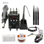 2 in 1 Soldering Station 8586  Digital Display SMD Rework Hot Air Gun Solder Iron 220V ESD Welding Desoldering Repair Tools