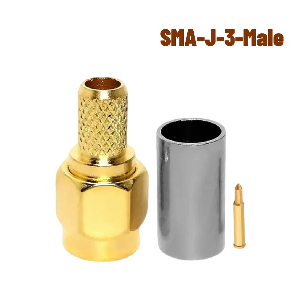 5/20PCS SMA Male Plug Crimp RF Connector for RG58 RG142 LMR195 RG400 Cable Adapter Coaxial