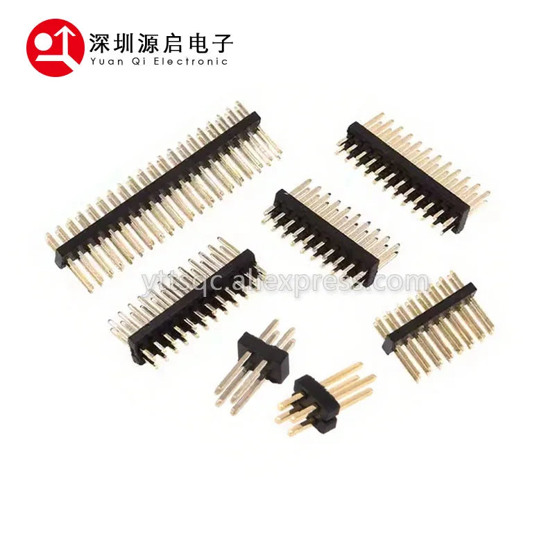 10pcs 1.0mm 1.27mm 2.0mm 2.54mm Pin Header Double Row Male 1/2~40P Breakaway PCB Board Connector Strip Pinheader 1*2/2P 4P 6-40p