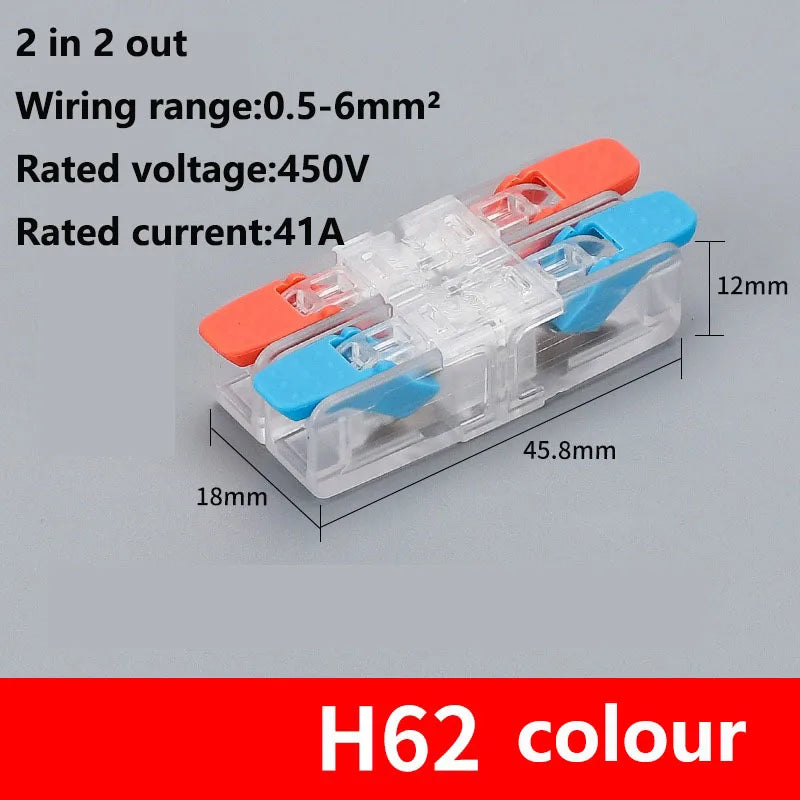 Quick Wiring Terminal Push-in Wire Connector Splitter Mini Universal High power Butt Terminal Block Led Light 1 in Multiple Out