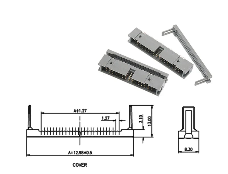 5pcs 2.54MM IDC Type Box Header Male Headers 10/14/16/18/20/30/34/40/50 PIN Connector for 1.27mm Pitch Flat Cable