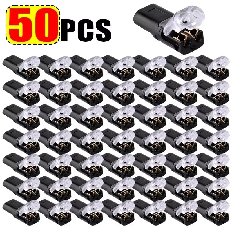 Double Wire Plug-in Connectors with Locking Buckle Car Wire 2 Way Terminal Block Waterproof Quick Connector Cable Clamps