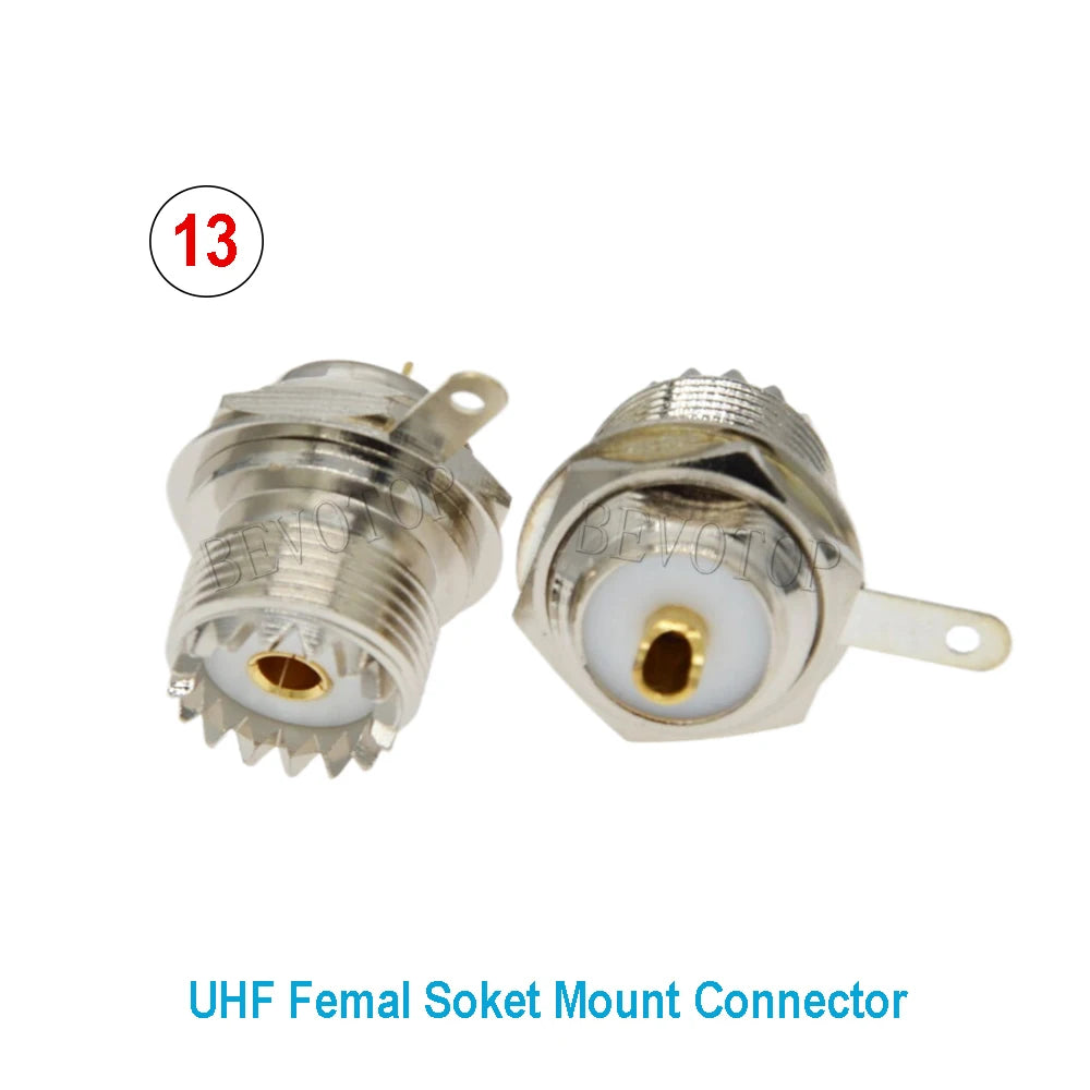 1PCS L16 N/Q9 BNC/TNC/UHF Flange Connector Male Plug/Female Jack 4-Holes Flange Panel Chassis Mount Coaxial Solder Nickel Plated
