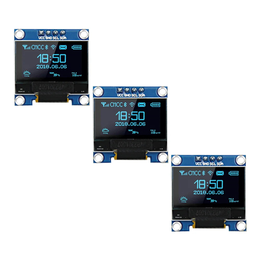 1/3/5Pcs 0.96' OLED Display Module 128x64 SSD1306 I2C Compatible with Arduino Raspberry Pi ESP32 Luminous OLED Display Board