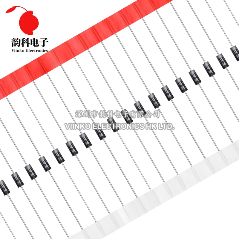 100pcs 1N4007 1N4006 1N4005 1N4004 1N4003 1N4002 1N4001 4007 IN4007 1A 1000V 800V 400V 50V DO-41 Rectifier Diode High Quality