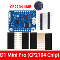 1PC ESP8266 Module for WeMos D1 Mini Pro – NodeMCU Board with 4M/16M Flash, CP2104 & External Antenna (for Arduino-Compatible)