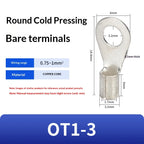 Circular Terminal Block OT1/1.5/2.5/4/6-4/5/6/8mm Cable Lug Spade Bare Copper Wire Connector Wires Non Insulated Crimp Terminal
