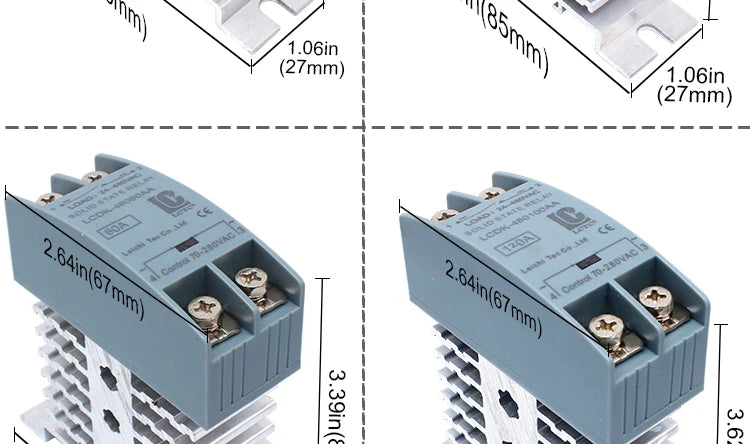SSR Solid State Relay DIN Rail Relay With Heatsink 10A 25A 40A 60A 80A 100A 120A DC - AC DC - DC AC - AC Single Phase Control