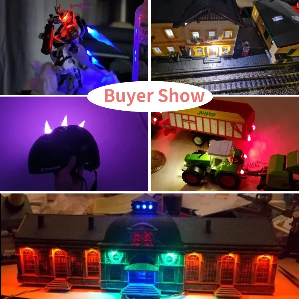 100Pcs/Lot 0402 0603 0805 1206 Led SMD Wire For Model Train HO N OO Scale Red Black Line Pre-soldered Micro Litz Diorama Railway