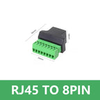 2/4PCS RJ45 Ethernet Female To 8Pin Screw Terminal Connector Cable Extender Adapter Computer Related Connection