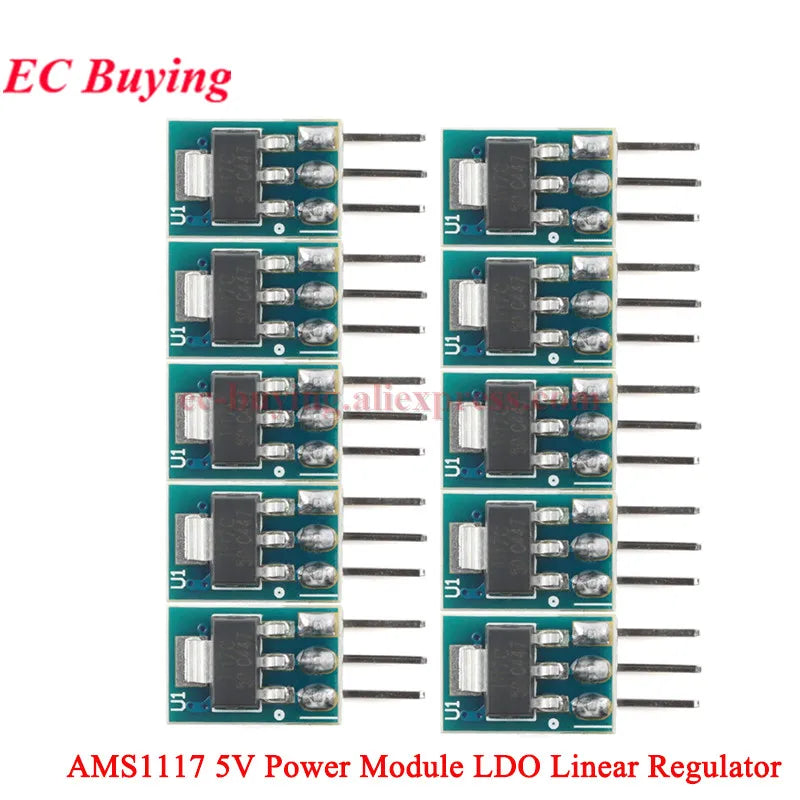 100Pcs/1pc AMS1117 3.3V 5V Power Supply Module AMS1117-3.3 AMS1117-5.0 LDO Linear Voltage Regulator Board 800mA PCB