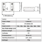 LCTC SSR Solid State Relay Voltage Regulator Adjustable 10A 25A 40A 50A 60A 80A 100A VA Single Phase 0-380VAC Potentiometer