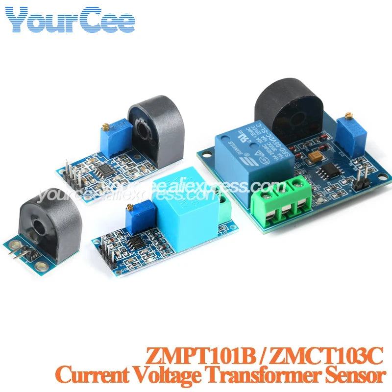 AC Current Transformer Sensor Range Single Phase AC Active Precision ZMCT103 Current Transformer Module ZMPT101B 2mA ZMCT103C 5A
