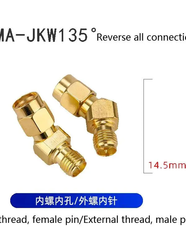 SMA / RP SMA Male to SMA / RP SMA Female 45 degree135 degree Bevel Adapter Connector for FPV Goggle Antenna