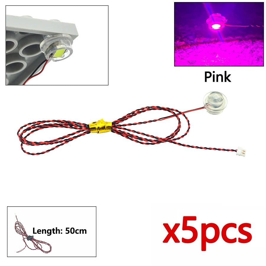 DIY 0.8mm Pin 1x1 1x2 1x4 Length 50cm SMD LED 2835  Remote Control Building Block Flash Lamp City Street Light Bricks