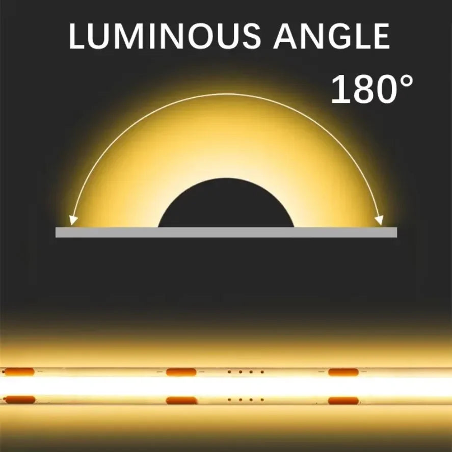 12V 24V COB LED Strip Linear Tape Light Ultra Thin with Power Transformer 2Pin Wire for Home Cabinet Engineering Decor 1 Set