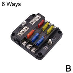 6/12 Way 12-24V Car Boat Fuse Blade Fuse Box Holder With Plastic Cover For Power Panel Board Camper Fuse