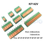 KF141V KF141R KF142V KF142R 2.54mm 5.08mm 7.62mm Push-in Spring Terminal Block Straight/Angled Pin PCB Connector FFKDS/V FFKDS/H