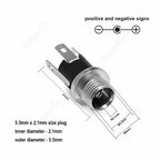 1/3/5/10Pcs DC Power Supply Jack Socket Female Panel Mount Connector 5.5mm 2.1mm Plug Adapter 2 Terminal Types 5.5x2.5mm