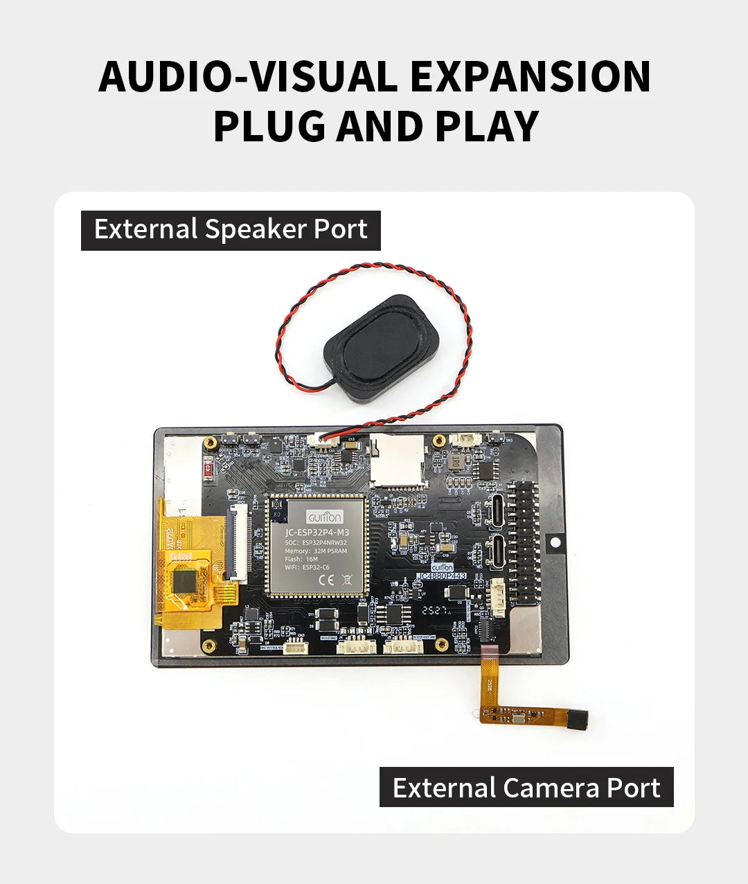 ESP32-P4 ESP32-C6 Development Board 4.3 Inch IPS Capacitive Touch Screen TFT LCD Display with Camera for IoT Smart Home DIY