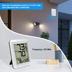 LCD Digital Thermometer Hygrometer Wireless Weather Station Thermo-hygrometer 328ft Remote Sensor  Resolution for Home Garden