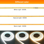DC 5V 12V 24V COB LED Strip 320 384 480 528LEDs/m High Density Flexible COB LED Tape Light Bar 3MM 5MM 8MM PCB Linear Light