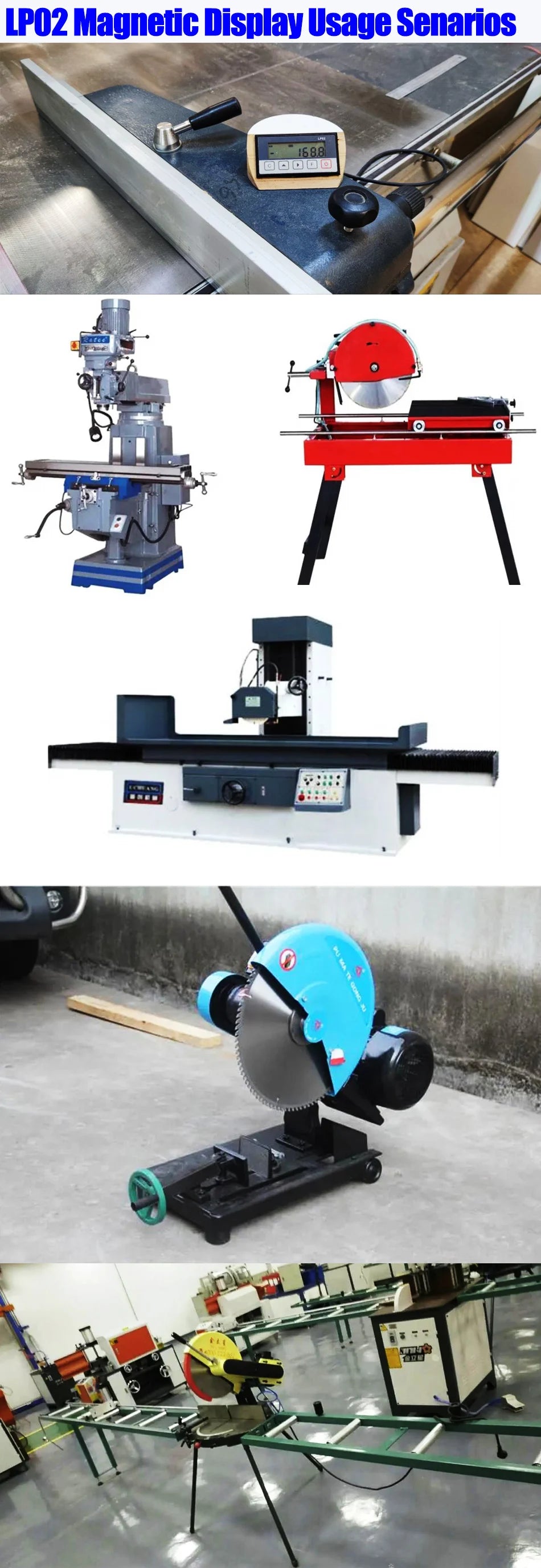7-Bit LCD Display LP02 Integrated Embedded Magnet Measurement System Magnetic Tape with Stain Belt Profile