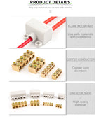 1 Into 2/4 Out 60A/400V 1-6mm2 Wire Connector High Power Cable Splicing Wiring Terminal Block 80A/1000V 2.5-16mm2 Junction Box