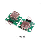 5pcs USB 2.0 Micro Mini A Female/Male USB B to 2.54mm Pin Header PCB Breakout Board Converter Adapter