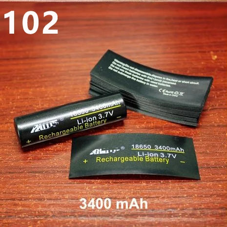 100pcs/lot Battery packaging skin 18650 lithium battery PVC heat shrinkable sleeve packaging skin shrink film insulation sleeve
