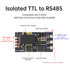 DC 3.3V/5V Isolated TTL-to-RS485 Level Converter Module; High-Speed 2Mbps Serial Port Auto-Negotiation Module