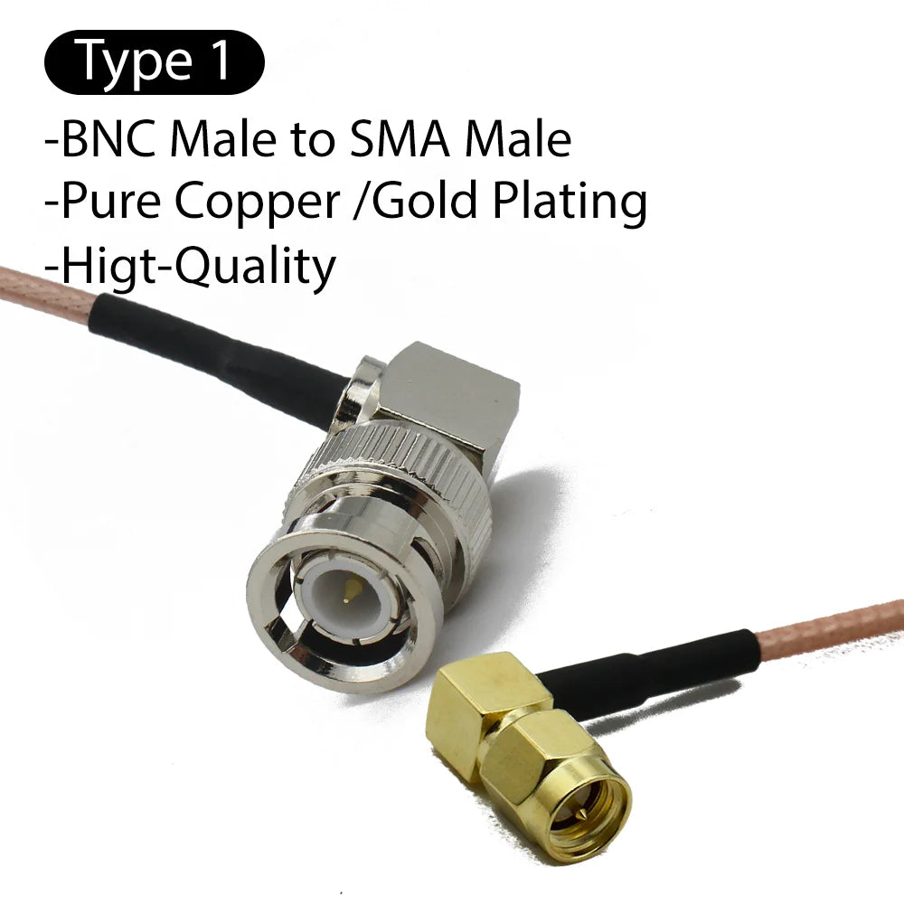 RG316 BNC Male to SMA  Female 90 Right Angle Coax Jumper Pigtail Cable Crimp Fast Delivery WiFi Antenna Extension Cable