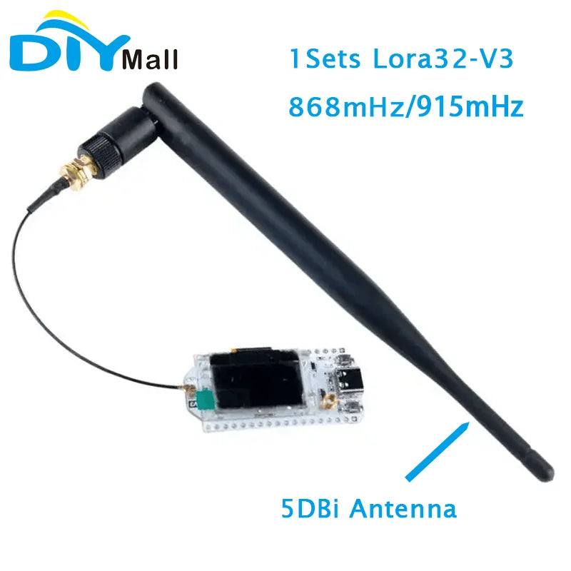 1 Set Heltec LoRa32 V3 Node Development Board LoRa 32 SX1262 ESP32-S3 Wifi BLE with 5DBi SMA Male Antenna for Meshtastic