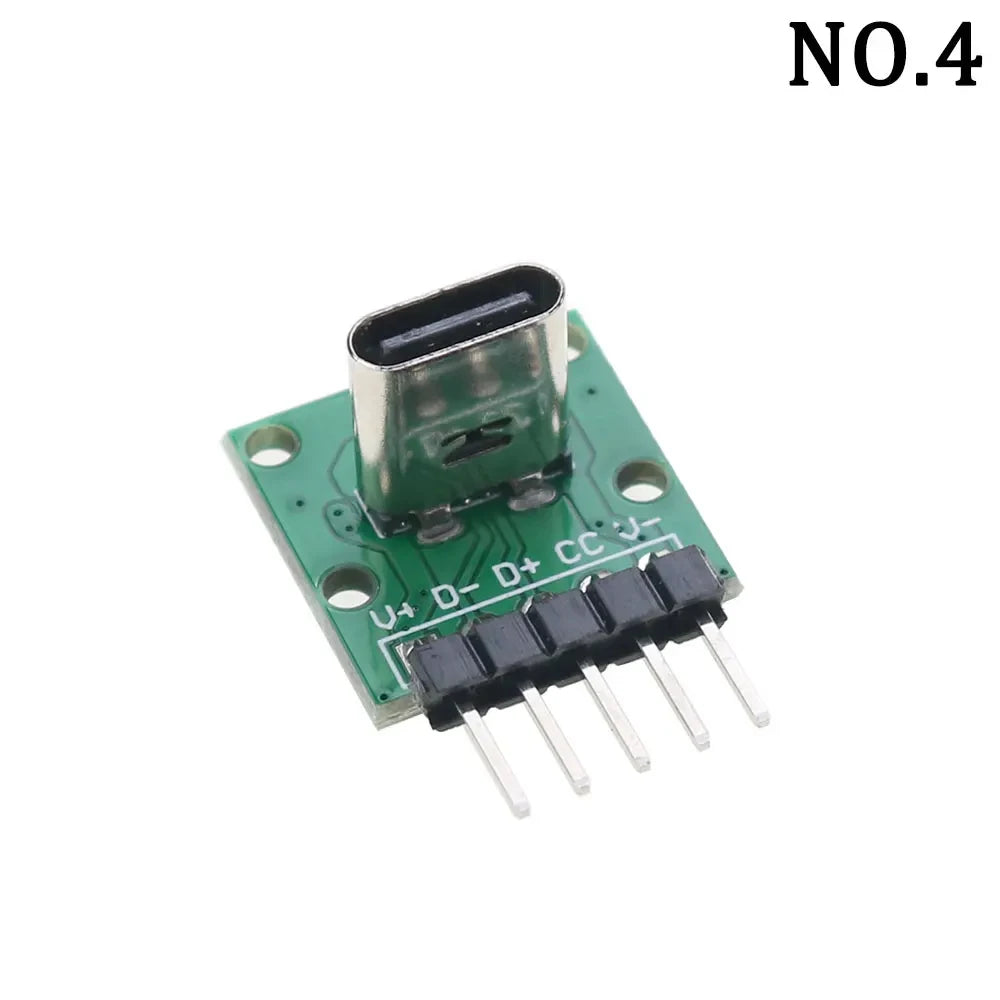 1Pcs USB 3.1 Vertical Straight Plug Double Side Positive Negative Plug Type-C Male/Female Test Board PCB Connector With Pin