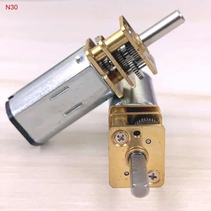 DC 3V/6V/12V N20 N30 Mini Metal Gear Motor Straight Output Shaft 15-1000RPM Slow Speed High Torque Worm All Metal Gearbox Motor