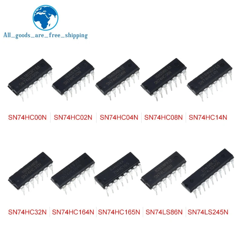 10/30PCS TZT SN74HC00N SN74HC02N SN74HC04N SN74HC08N SN74HC14N SN74HC32N SN74HC164N SN74HC165N SN74LS86N SN74LS245N