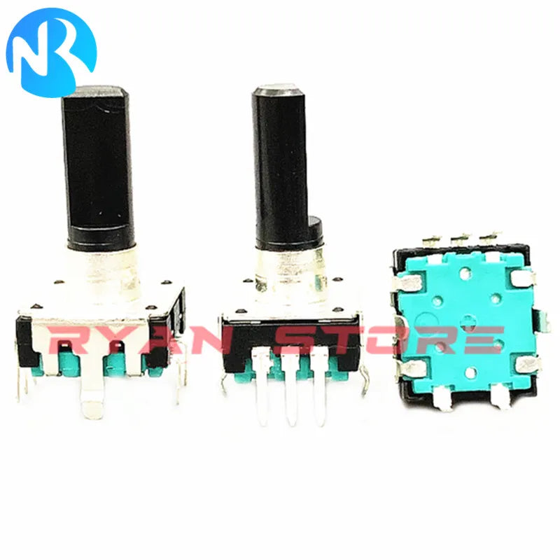 5PCS EC12 Rotary Encoder  360 Degree Audio Encoder Coding 5Pin 24 Position With Push Button Switch Handle 11.5MM 14MM 19MM